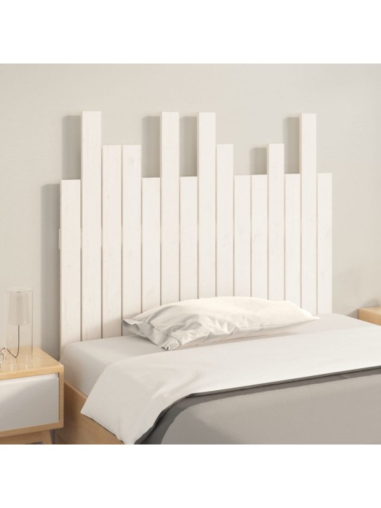 Nástěnné čelo postele bílé 95,5x3x80 cm masivní borové dřevo