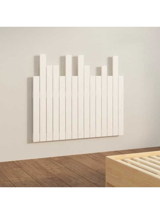 Nástěnné čelo postele bílé 95,5x3x80 cm masivní borové dřevo