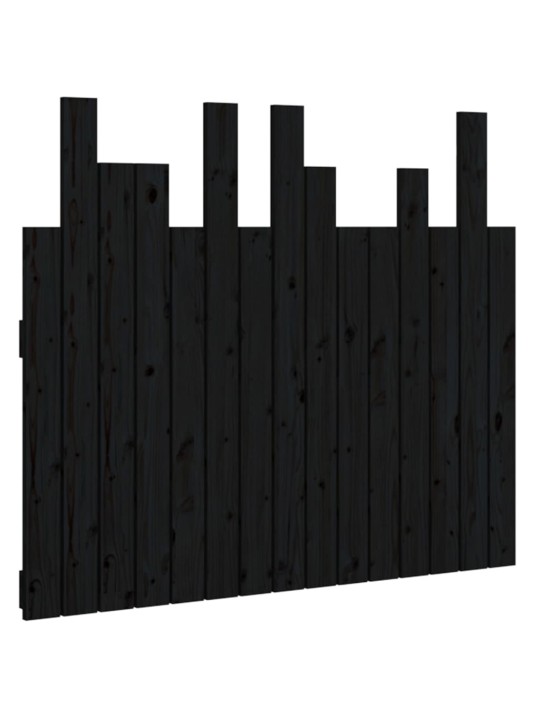 Nástěnné čelo postele černé 95,5x3x80 cm masivní borové dřevo