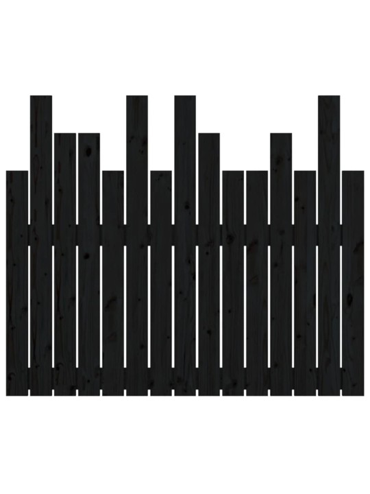 Nástěnné čelo postele černé 95,5x3x80 cm masivní borové dřevo