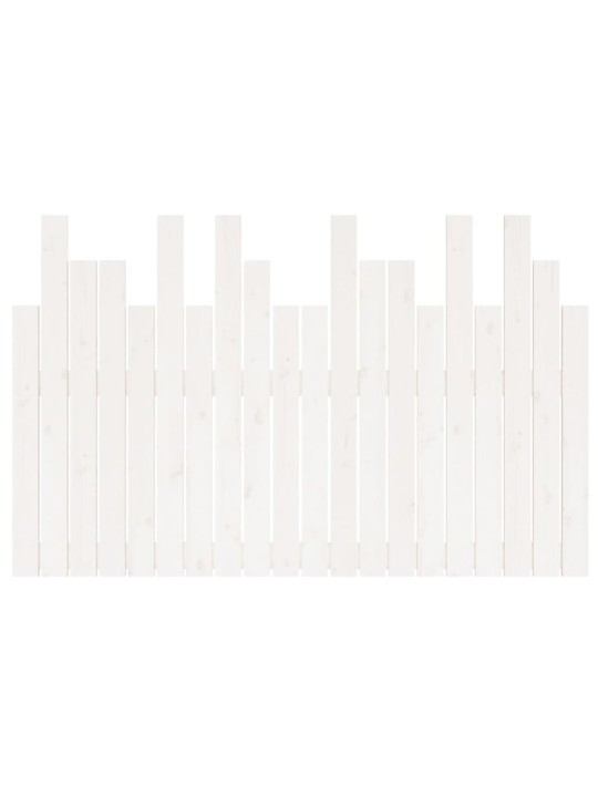 Nástěnné čelo postele bílé 127,5x3x80 cm masivní borové dřevo