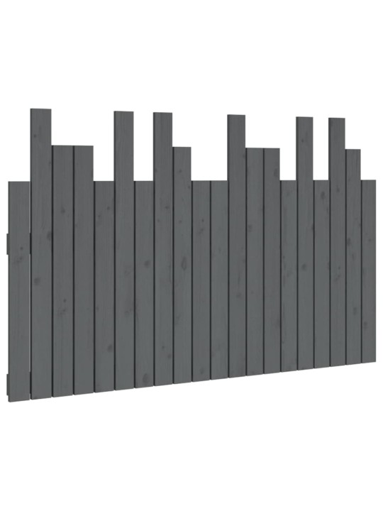 Nástěnné čelo postele šedé 127,5x3x80 cm masivní borové dřevo