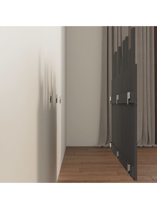 Nástěnné čelo postele šedé 127,5x3x80 cm masivní borové dřevo