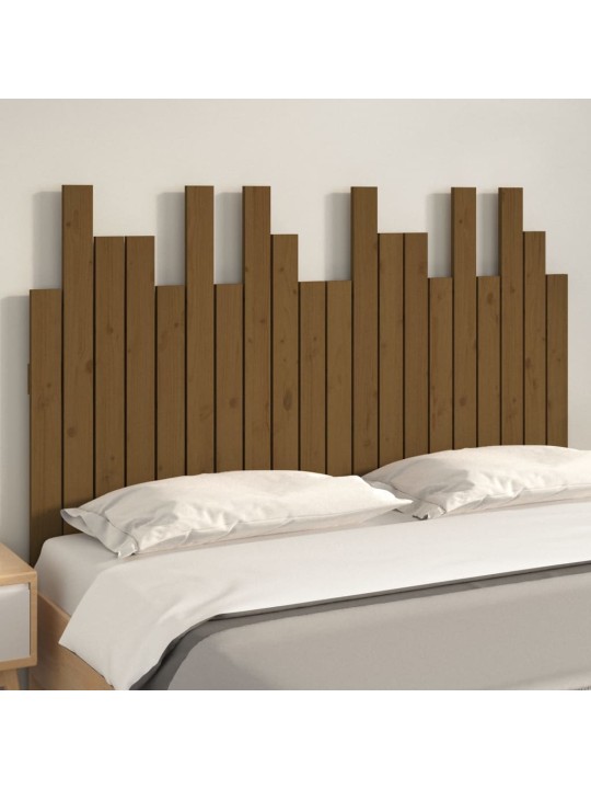 Nástěnné čelo postele medově hnědé 127,5x3x80 cm borové dřevo