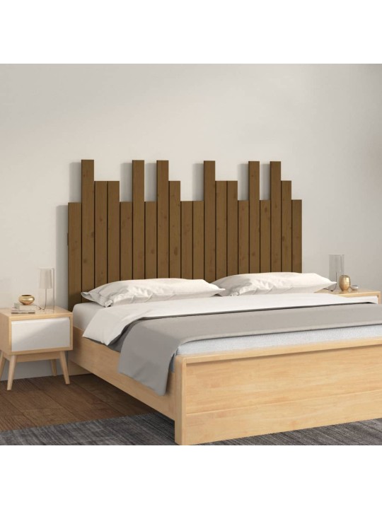 Nástěnné čelo postele medově hnědé 127,5x3x80 cm borové dřevo