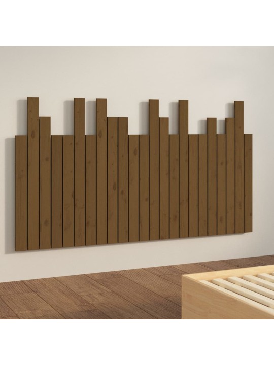 Nástěnné čelo postele medově hnědé 146,5x3x80 cm borové dřevo