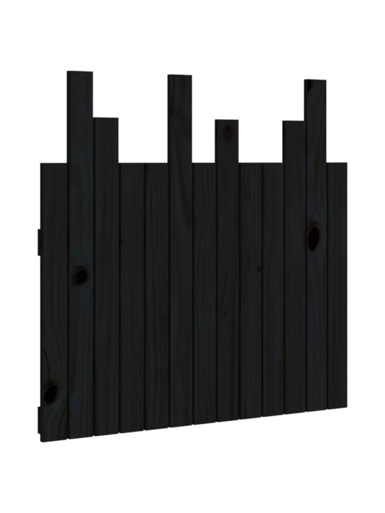 Nástěnné čelo postele černé 82,5x3x80 cm masivní borové dřevo