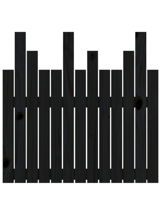 Nástěnné čelo postele černé 82,5x3x80 cm masivní borové dřevo