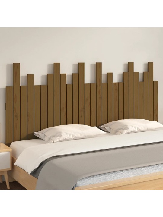 Nástěnné čelo postele medově hnědé 166x3x80 cm masivní borovice