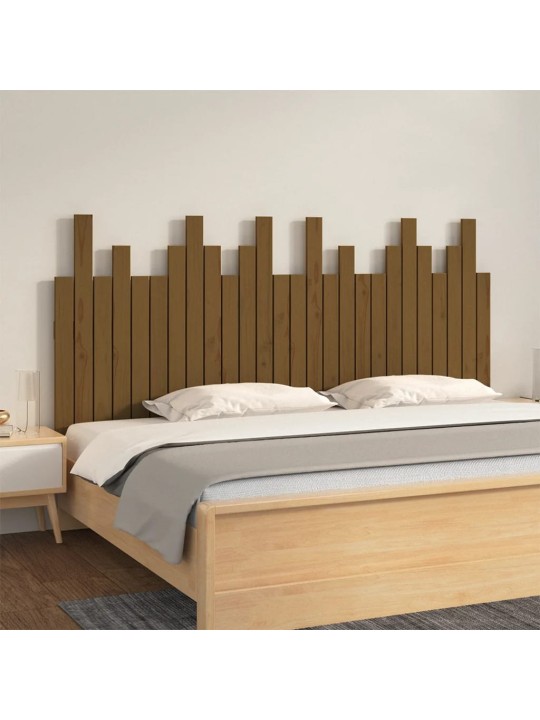 Nástěnné čelo postele medově hnědé 166x3x80 cm masivní borovice