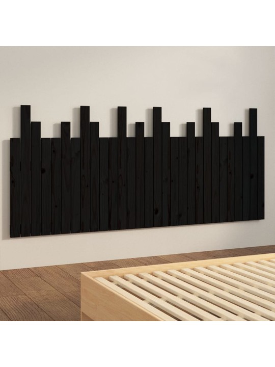 Nástěnné čelo postele černé 185x3x80 cm masivní borové dřevo