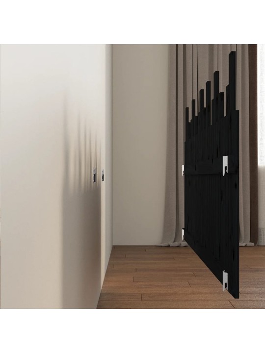 Nástěnné čelo postele černé 185x3x80 cm masivní borové dřevo