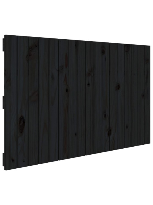 Nástěnné čelo postele černé 108x3x60 cm masivní borové dřevo