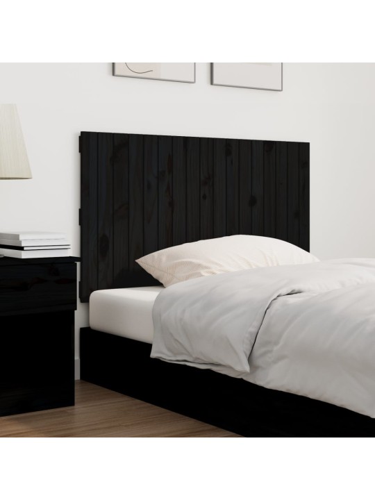 Nástěnné čelo postele černé 108x3x60 cm masivní borové dřevo