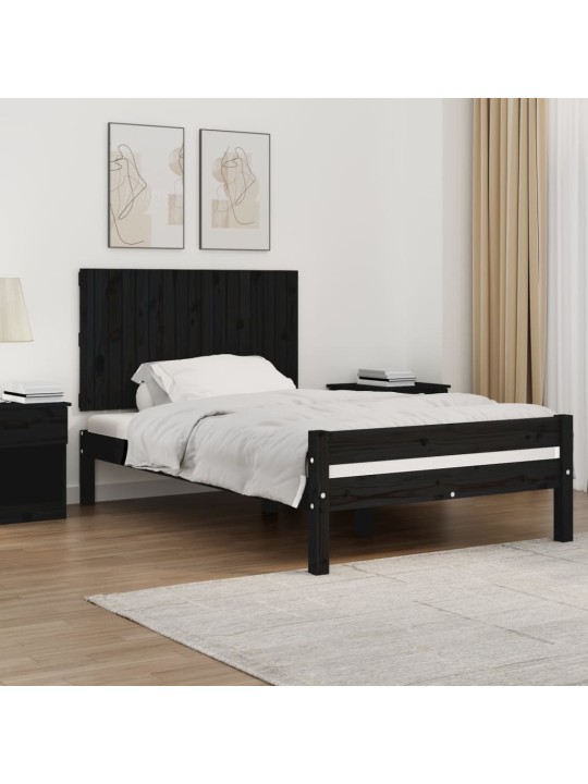 Nástěnné čelo postele černé 108x3x60 cm masivní borové dřevo
