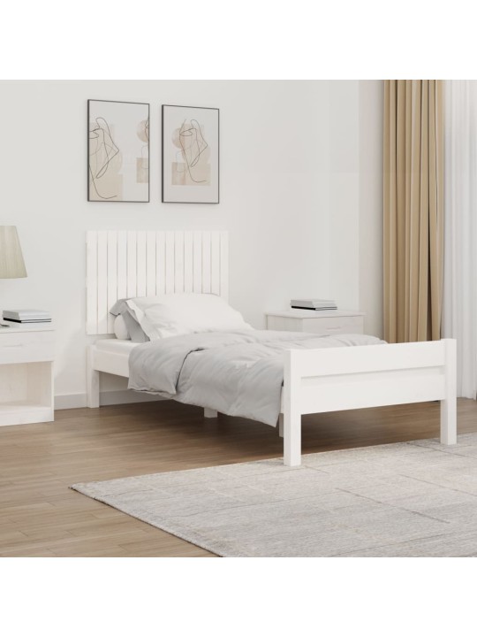 Nástěnné čelo postele bílé 95,5x3x60 cm masivní borové dřevo