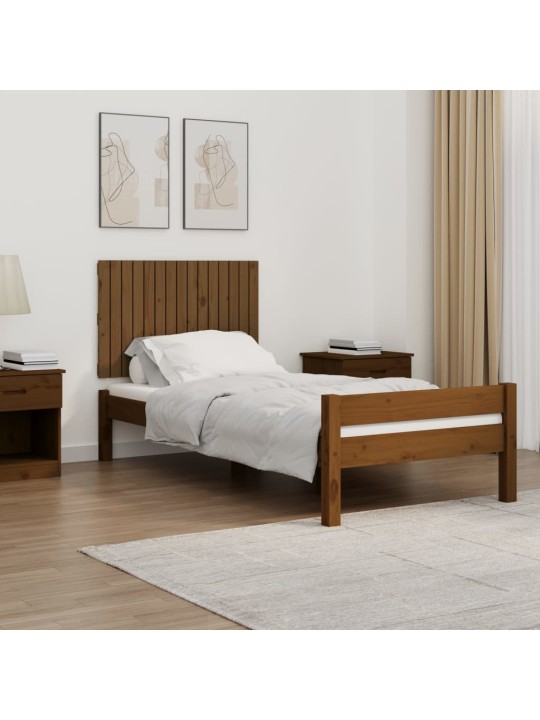 Nástěnné čelo postele medově hnědé 95,5x3x60 cm borové dřevo