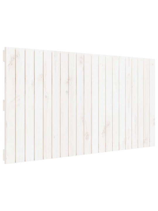 Nástěnné čelo postele bílé 127,5x3x60 cm masivní borové dřevo