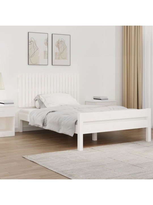Nástěnné čelo postele bílé 127,5x3x60 cm masivní borové dřevo