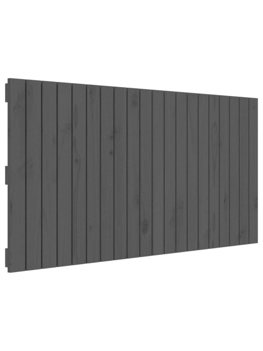 Nástěnné čelo postele šedé 127,5x3x60 cm masivní borové dřevo