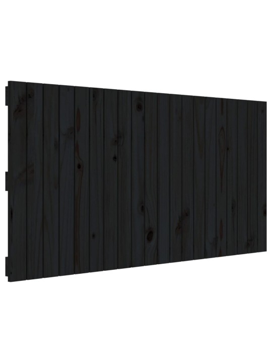 Nástěnné čelo postele černé 127,5x3x60 cm masivní borové dřevo