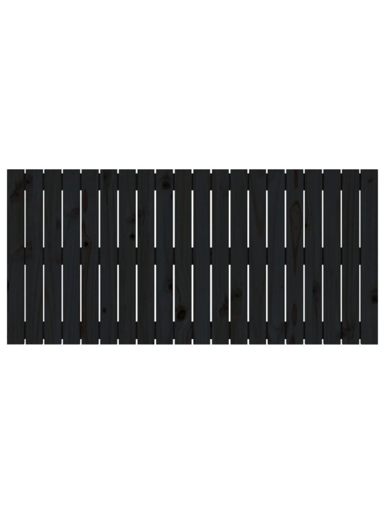 Nástěnné čelo postele černé 127,5x3x60 cm masivní borové dřevo