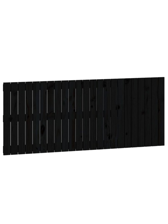 Nástěnné čelo postele černé 147x3x60 cm masivní borové dřevo
