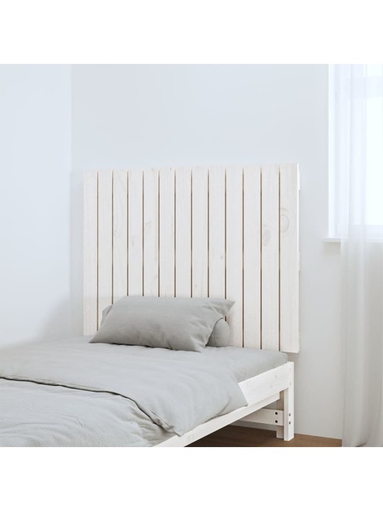 Nástěnné čelo postele bílé 82,5x3x60 cm masivní borové dřevo