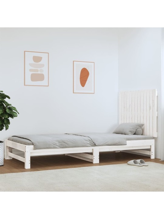 Nástěnné čelo postele bílé 82,5x3x60 cm masivní borové dřevo