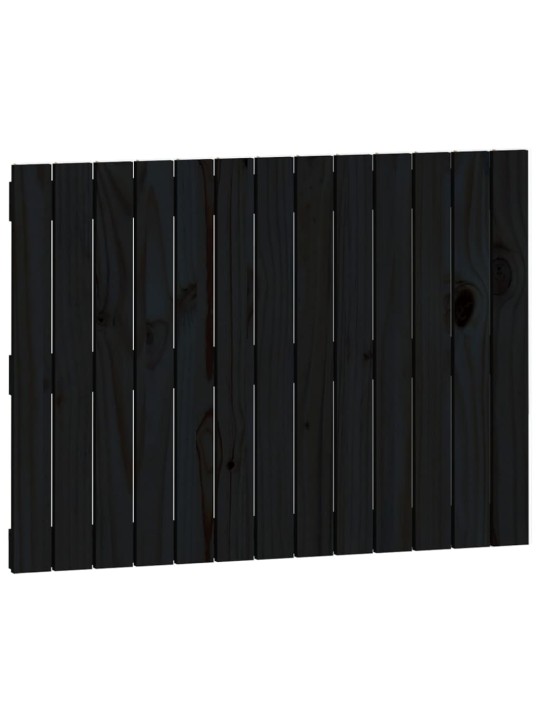 Nástěnné čelo postele černé 82,5x3x60 cm masivní borové dřevo