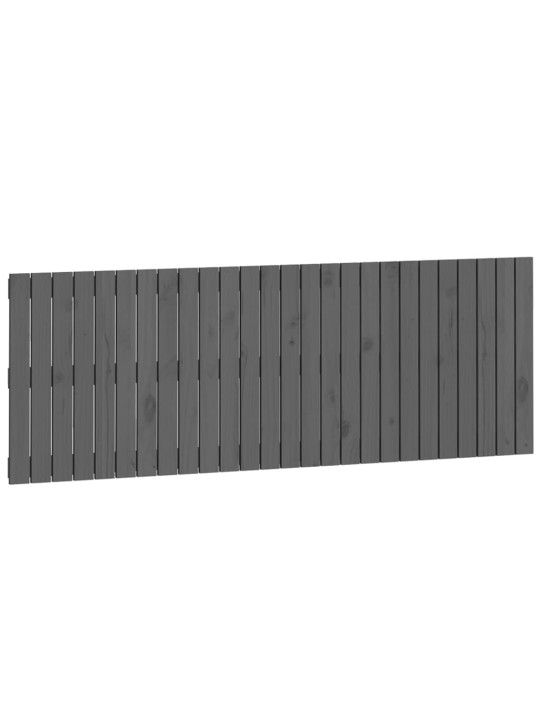 Nástěnné čelo postele šedé 166 x 3 x 60 cm masivní borové dřevo
