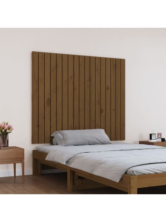Nástěnné čelo postele medově hnědé 108x3x90 cm masivní borovice