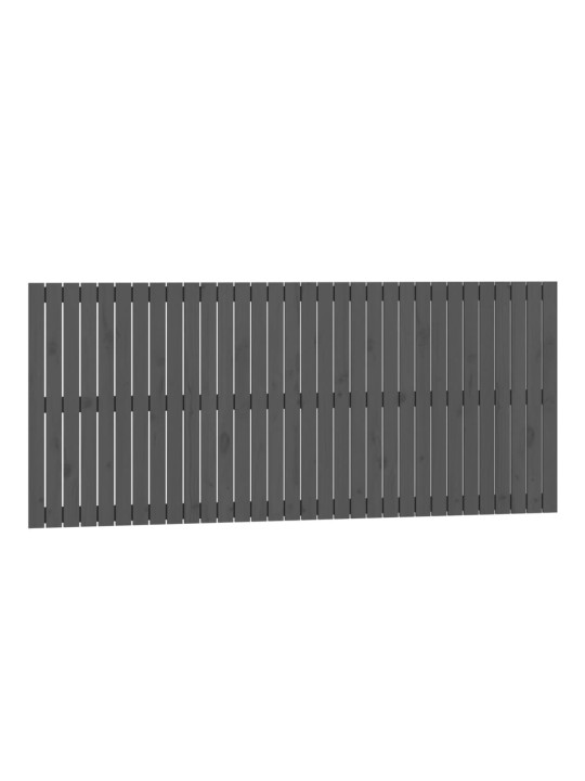 Nástěnné čelo postele šedé 204x3x90 cm masivní borové dřevo