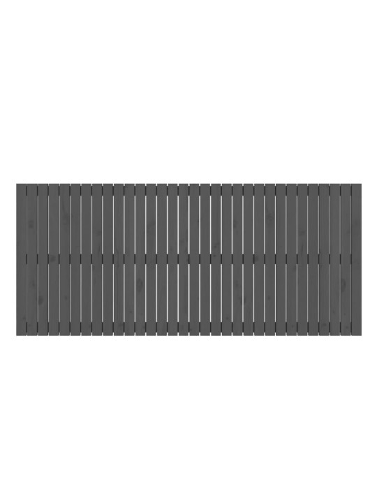 Nástěnné čelo postele šedé 204x3x90 cm masivní borové dřevo