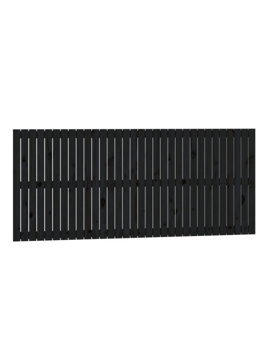 Nástěnné čelo postele černé 204x3x90 cm masivní borové dřevo