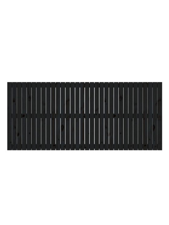 Nástěnné čelo postele černé 204x3x90 cm masivní borové dřevo