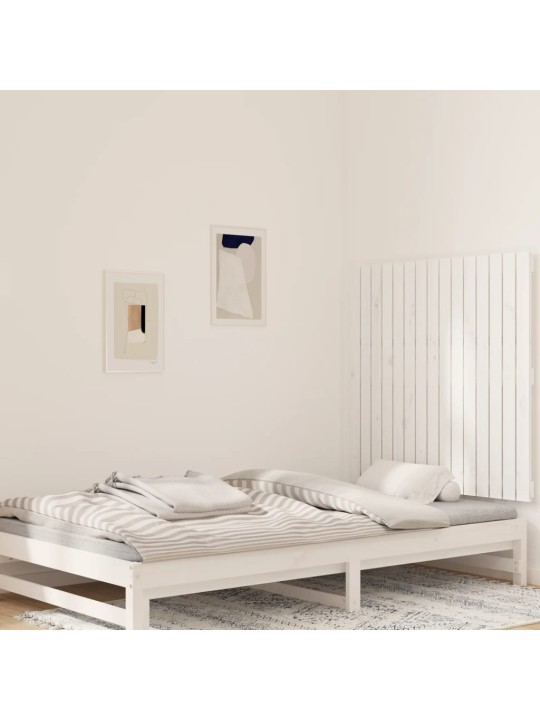 Nástěnné čelo postele bílé 95,5x3x90 cm masivní borové dřevo