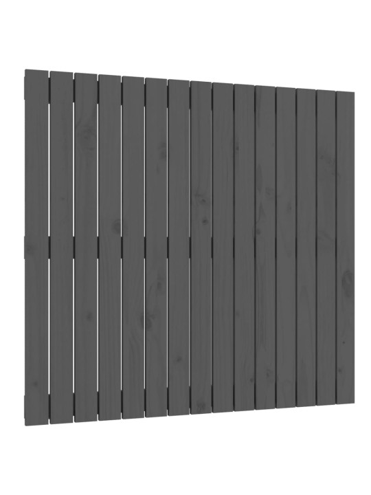 Nástěnné čelo postele šedé 95,5x3x90 cm masivní borové dřevo