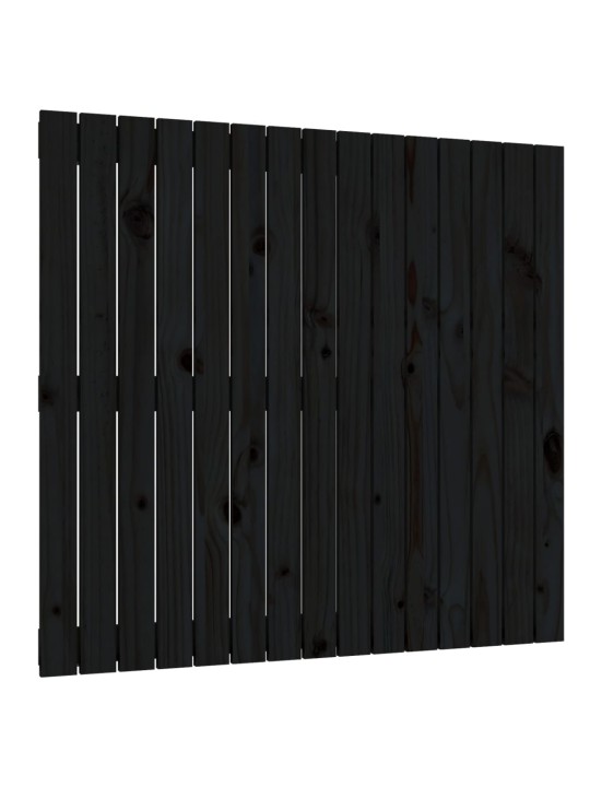 Nástěnné čelo postele černé 95,5x3x90 cm masivní borové dřevo