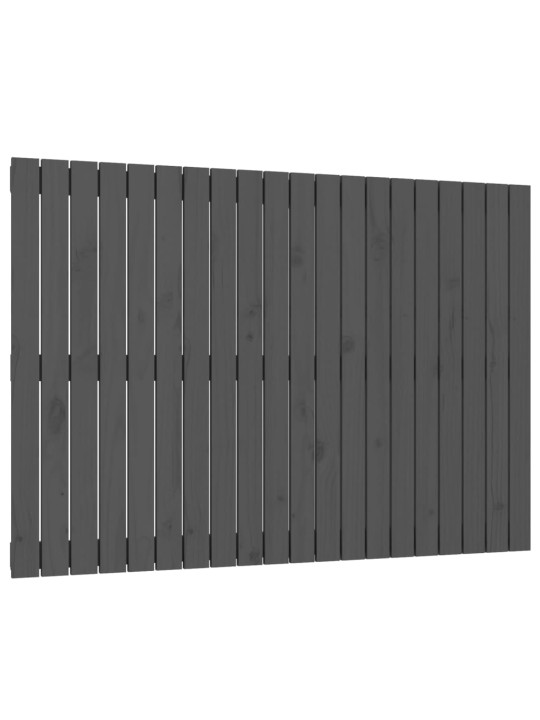 Nástěnné čelo postele šedé 127,5x3x90 cm masivní borové dřevo