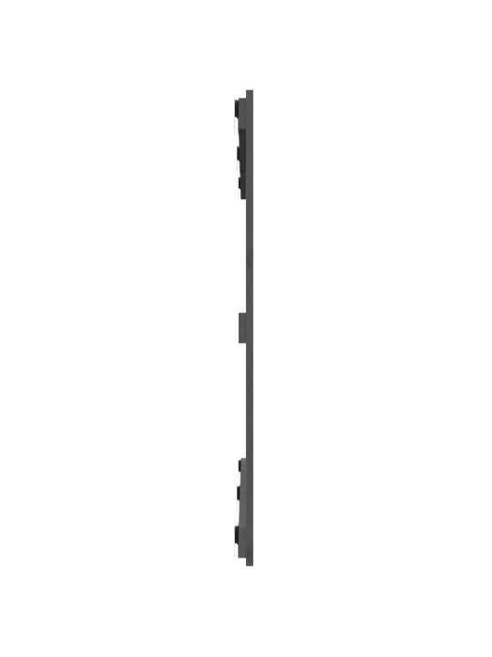 Nástěnné čelo postele šedé 127,5x3x90 cm masivní borové dřevo
