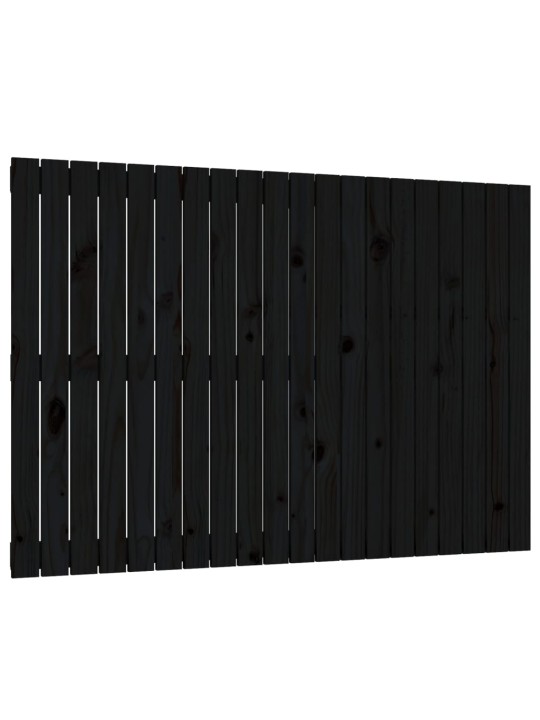Nástěnné čelo postele černé 127,5x3x90 cm masivní borové dřevo