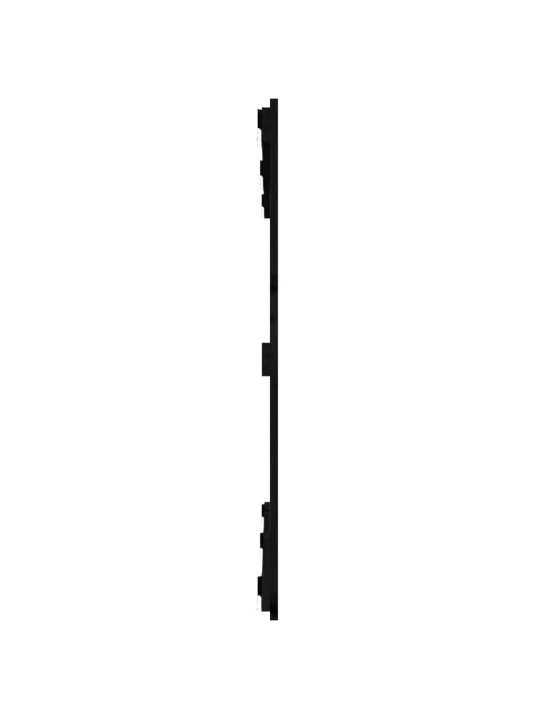 Nástěnné čelo postele černé 127,5x3x90 cm masivní borové dřevo