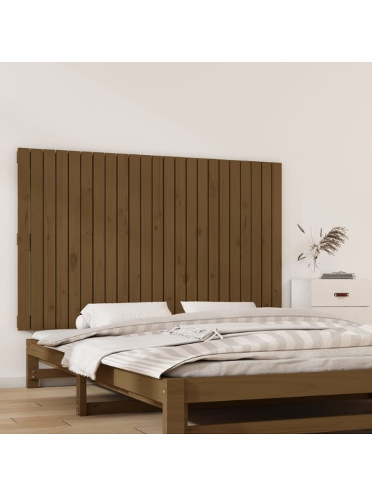Nástěnné čelo postele medově hnědé 147x3x90 cm masivní borovice