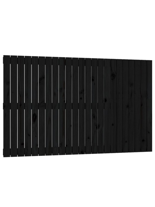 Nástěnné čelo postele černé 147x3x90 cm masivní borové dřevo