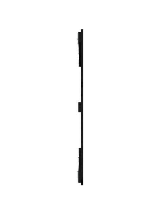 Nástěnné čelo postele černé 147x3x90 cm masivní borové dřevo
