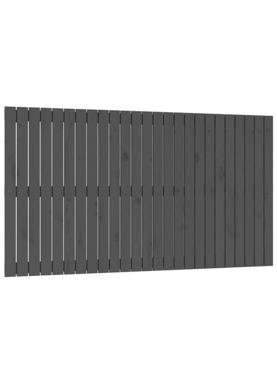 Nástěnné čelo postele šedé 159,5x3x90 cm masivní borové dřevo