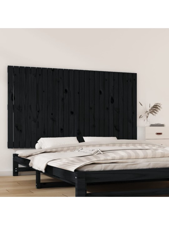 Nástěnné čelo postele černé 159,5x3x90 cm masivní borové dřevo