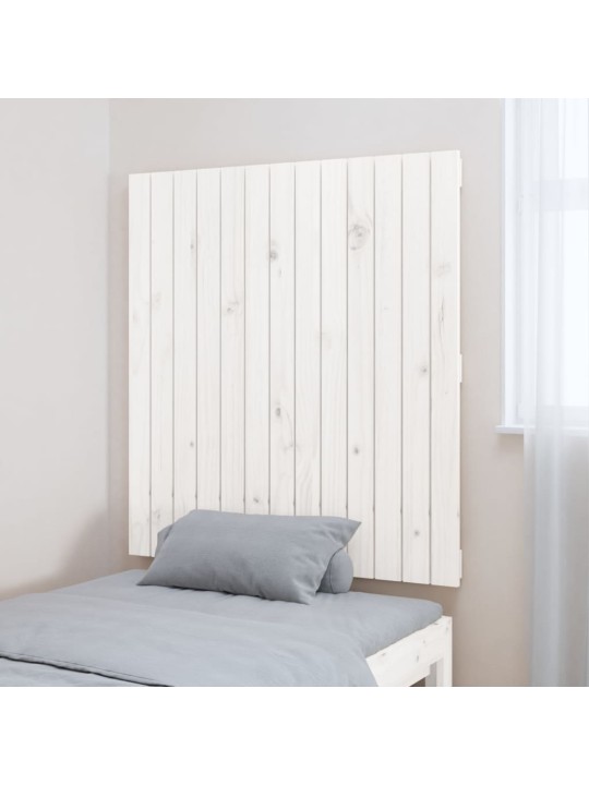 Nástěnné čelo postele bílé 82,5x3x90 cm masivní borové dřevo
