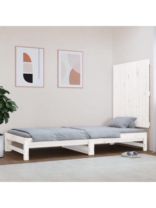 Nástěnné čelo postele bílé 82,5x3x90 cm masivní borové dřevo